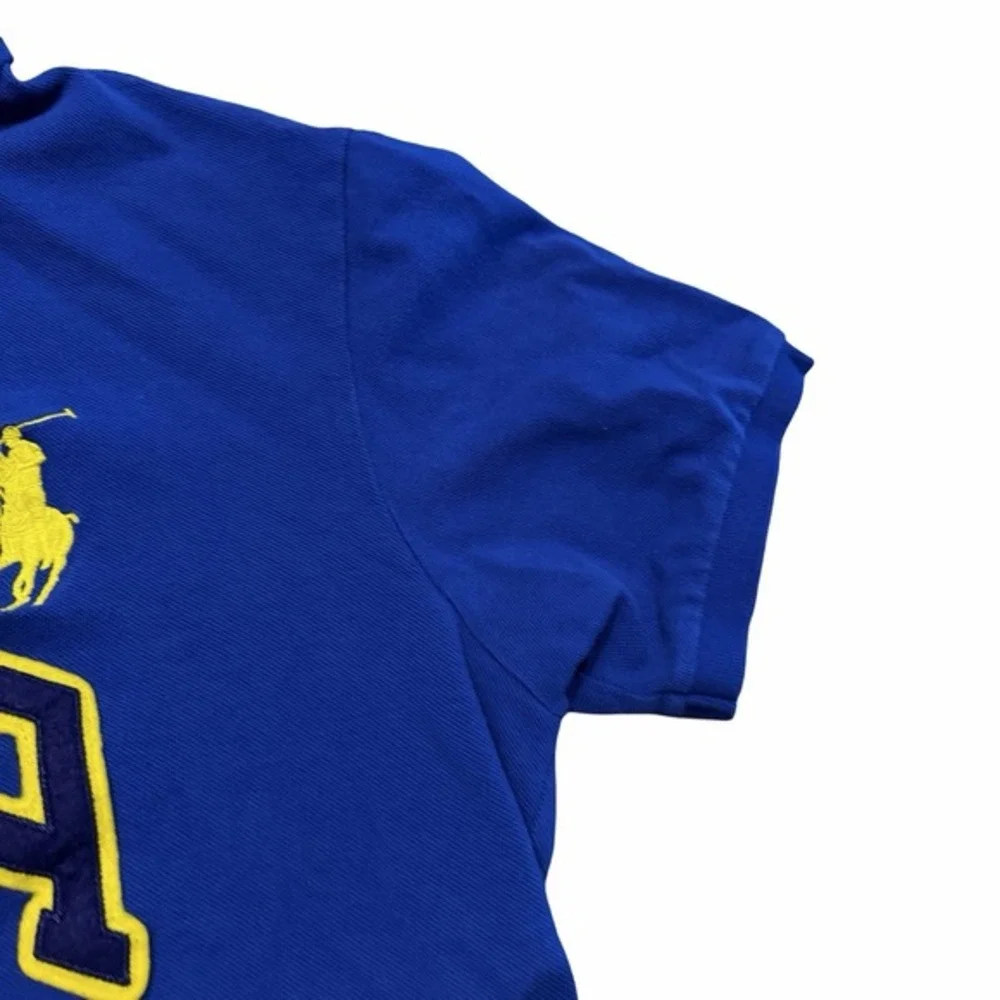 Polo Ralph Lauren USA Big Pony Custom Fit Polo‎ Shirt Men's XL Blue Yellow